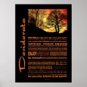 Desiderata Poem Evening Sunset Tree Poster (Voorkant)