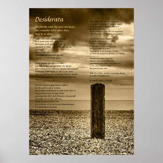 Desiderata Poem - Fijne Kunst, ik heb tijd Poster (Voorkant)