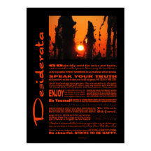 Desiderata Poem Fontain Water bij zonsondergang