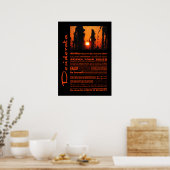 Desiderata Poem Fontain Water bij zonsondergang Poster (Keuken)