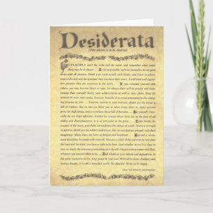 DESIDERATA Poem=Max Ehrmann=Parchment Collectie Feestdagen Kaart