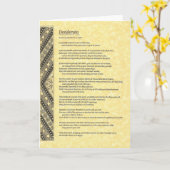 DESIDERATA Poem=Max Ehrmann=Parchment Collectie Kaart (Gele Bloem)