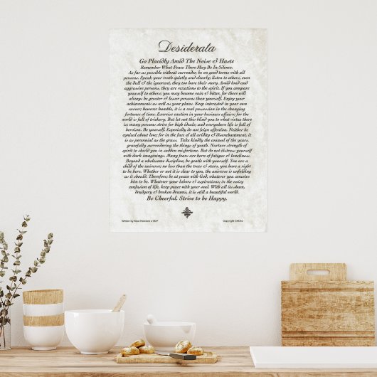 DESIDERATA Poem=Max Ehrmann=Parchment Collectie Poster (Keuken)