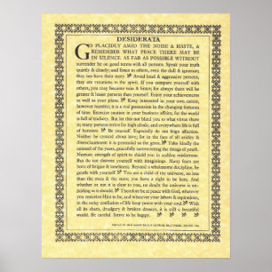 DESIDERATA Poem=Max Ehrmann=Parchment Collectie Poster