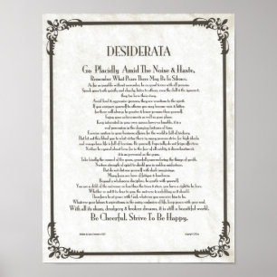 DESIDERATA Poem=Max Ehrmann=Parchment Collectie Poster