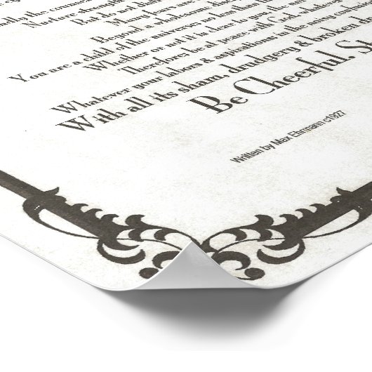 DESIDERATA Poem=Max Ehrmann=Parchment Collectie Poster (Hoek)