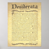 DESIDERATA Poem=Max Ehrmann=Parchment Collectie Poster (Voorkant)