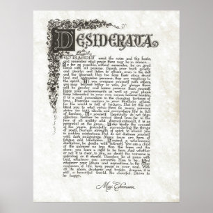 DESIDERATA Poem=Max Ehrmann=Parchment Collectie Poster