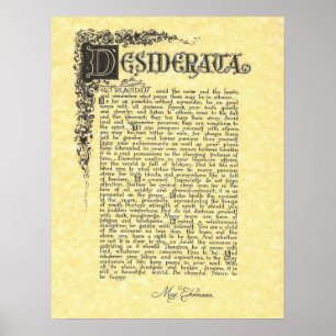 DESIDERATA Poem=Max Ehrmann=Parchment Collectie Poster
