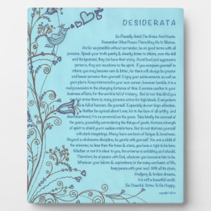 Desiderata Poem met de Bluebird of Happiness Fotoplaat