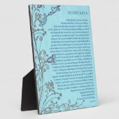 Desiderata Poem met de Bluebird of Happiness Fotoplaat (Zijkant)