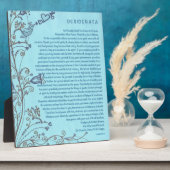 Desiderata Poem met de Bluebird of Happiness Fotoplaat (Zijkant)