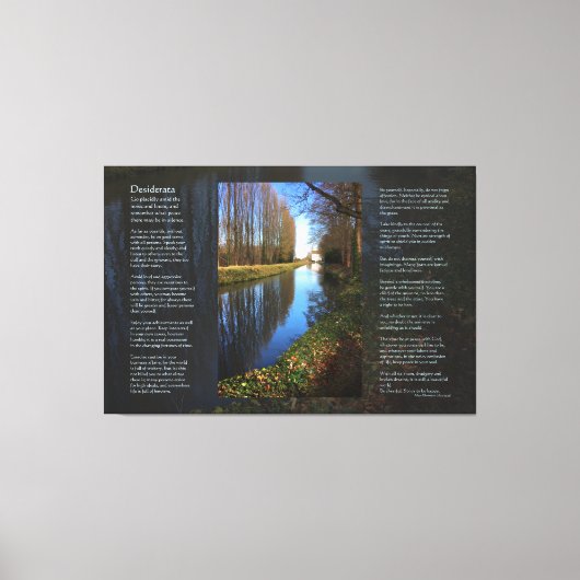 Desiderata Poem - Millhouse Canal Scene Canvas Afdruk (Voorkant)