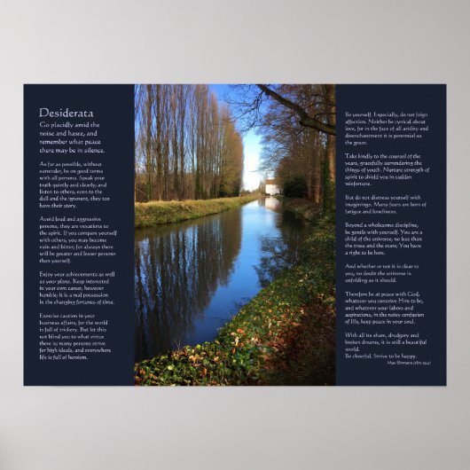 Desiderata Poem - Millhouse Canal Scene Poster (Voorkant)