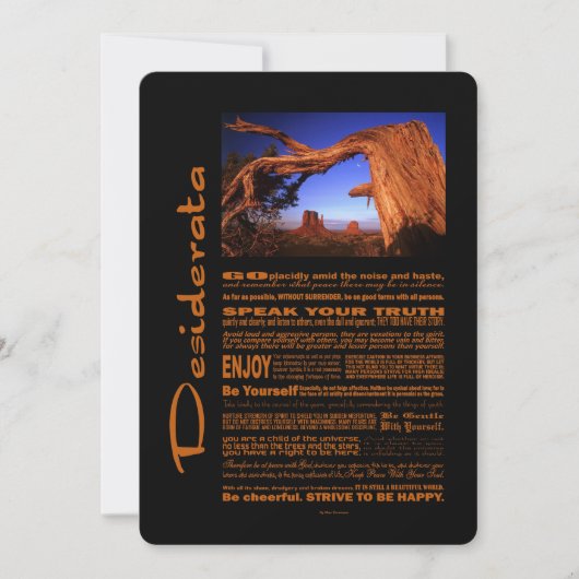 Desiderata Poem Monument Valley #1 (Voorkant)