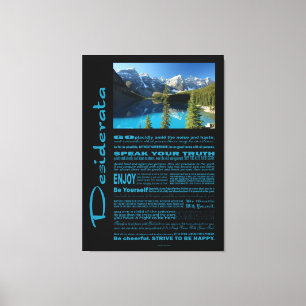 Desiderata Poem Moraine Lake Canvas Afdruk