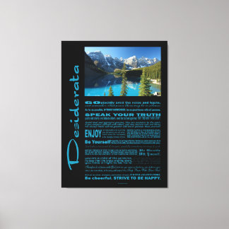 Desiderata Poem Moraine Lake Canvas Afdruk