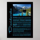 Desiderata Poem Moraine Lake Poster (Voorkant)