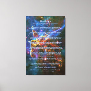 Desiderata Poem, Mystic Mountains - Carina Nebula Canvas Afdruk
