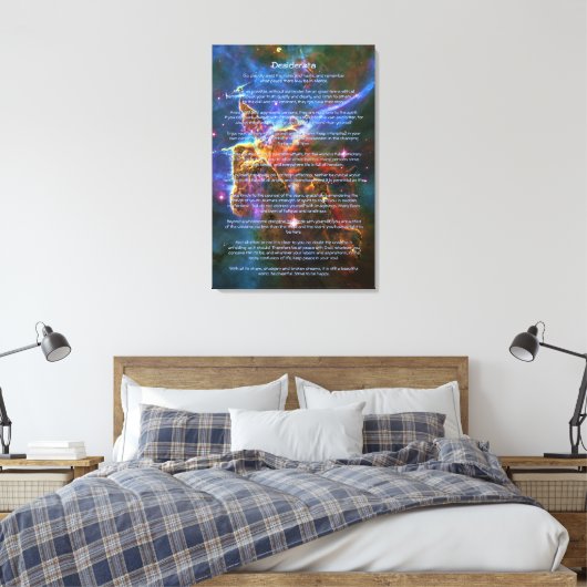 Desiderata Poem, Mystic Mountains - Carina Nebula Canvas Afdruk (Insitu (Slaapkamer))
