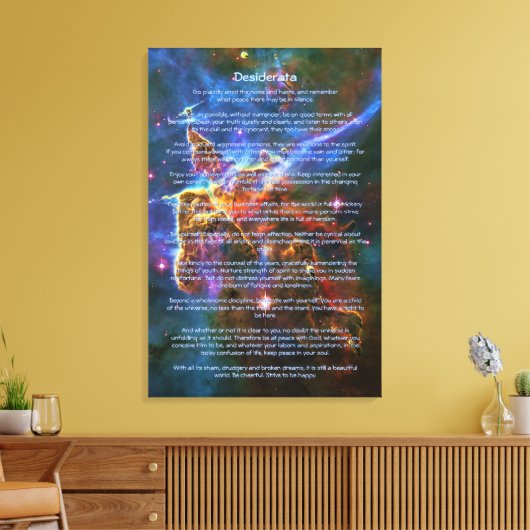 Desiderata Poem, Mystic Mountains - Carina Nebula Canvas Afdruk (Insitu (Woonkamer))