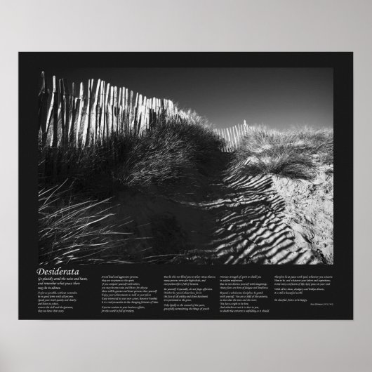 Desiderata Poem - Omheining in de Duinen, fijne ku Poster (Voorkant)