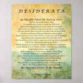 Desiderata Poem on Watercolor Forest Poster (Voorkant)