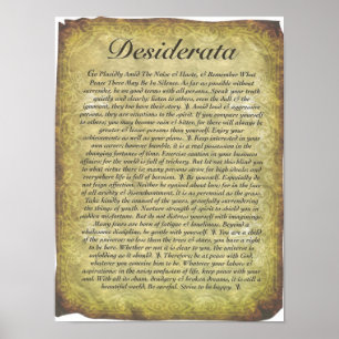 Desiderata Poem op Antiek stijlpapier Poster