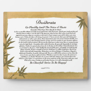 Desiderata Poem op Bamboo Fotoplaat