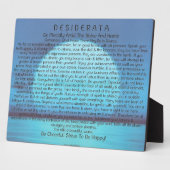 Desiderata Poem op Blue Sunset Fotoplaat (Zijkant)