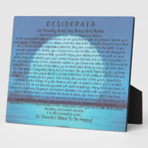 Desiderata Poem op Blue Sunset Fotoplaat