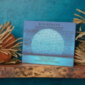 Desiderata Poem op Blue Sunset Fotoplaat (Zijkant)