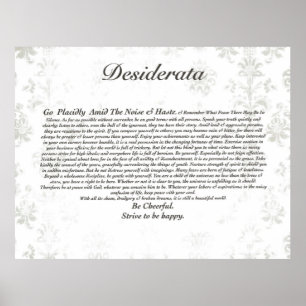 Desiderata Poem op Faded Antiek achtergrond Poster