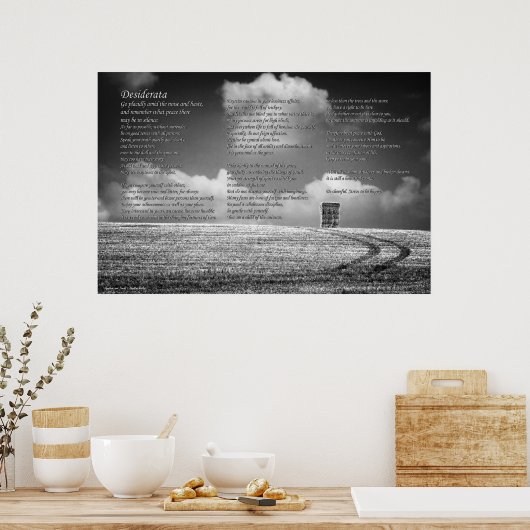 Desiderata Poem op Haystack en Tracks Poster (Keuken)