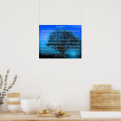 Desiderata Poem op magisch-blauwe boom Poster (Keuken)
