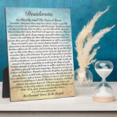 Desiderata Poem op Waterverf strand Fotoplaat (Zijkant)