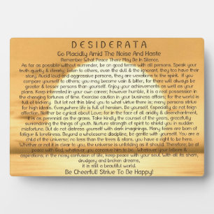 Desiderata Poem op zonsondergang Fotoplaat