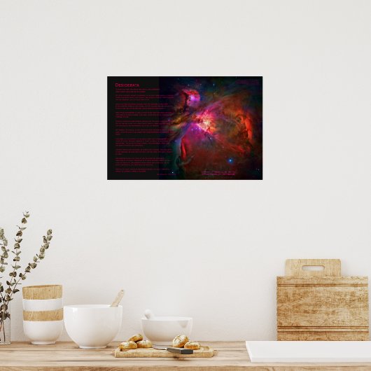 Desiderata Poem - Orion Nebula en Trapezium Stars Poster (Keuken)
