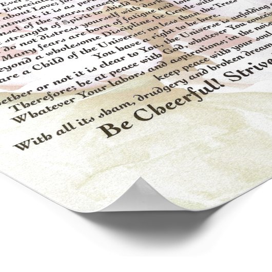 Desiderata Poem over Fading Tulips Waterverf Poster (Hoek)