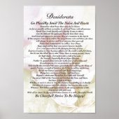 Desiderata Poem over Fading Tulips Waterverf Poster (Voorkant)