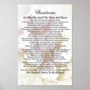 Desiderata Poem over Fading Tulips Waterverf Poster