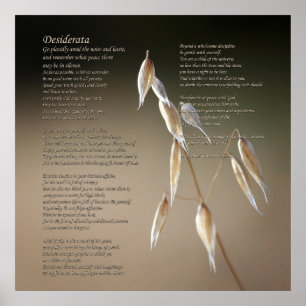 Desiderata Poem over het kweken van wilde haver Poster