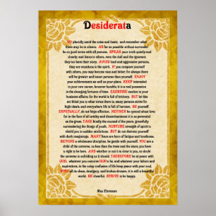 Desiderata Poem over Poster van  papier
