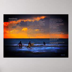 Desiderata Poem over surfen op het Poster op zonso