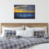 Desiderata Poem over surfen op zonsondergang - KLE Canvas Afdruk (Insitu (Slaapkamer))
