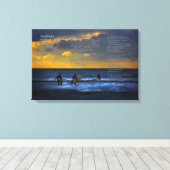 Desiderata Poem over surfen op zonsondergang - KLE Canvas Afdruk (Insitu (Houten vloer))