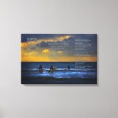Desiderata Poem over surfen op zonsondergang - KLE Canvas Afdruk (Voorkant)