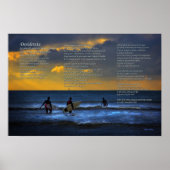 Desiderata Poem over surfen op zonsondergang Poster (Voorkant)