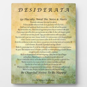 Desiderata Poem over Waterverf Forest Fotoplaat