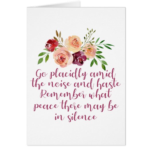 Desiderata Poem Peaceful Meditation Card (Voorkant)